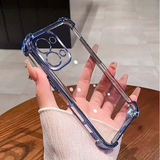 Stoßfeste Silikon Handyhülle für Xiaomi Redmi 17 in Transparent und Blau mit verstärkten Ecken - Bild 1