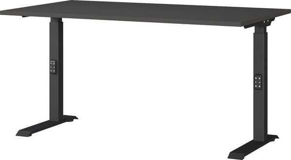 KADIMA DESIGN Schreibtisch Stuttgart höheneinstellbar Graphit mit C-Fuß, B/T: 140 x 80 cm