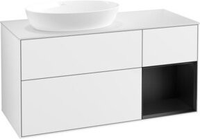 V&B Waschtischunterschrank Finion mit Wandbeleuchtung in Weiß lackiert, Breite: 120 cm - Bild 1