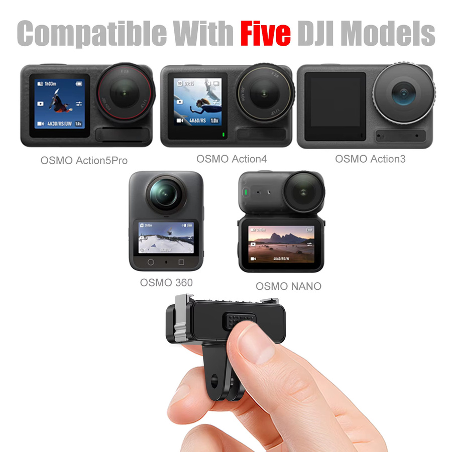DJI Magnetischer Schnellwechsel-Adapterclip für DJI Action 3, 4, 5 und 6 in Schwarz - Bild 2