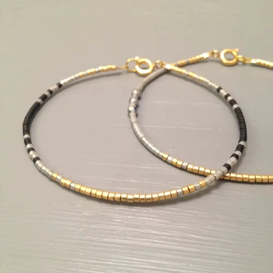 Perlenarmband, gewebt, mehrfarbig, Unisex - Bild 1