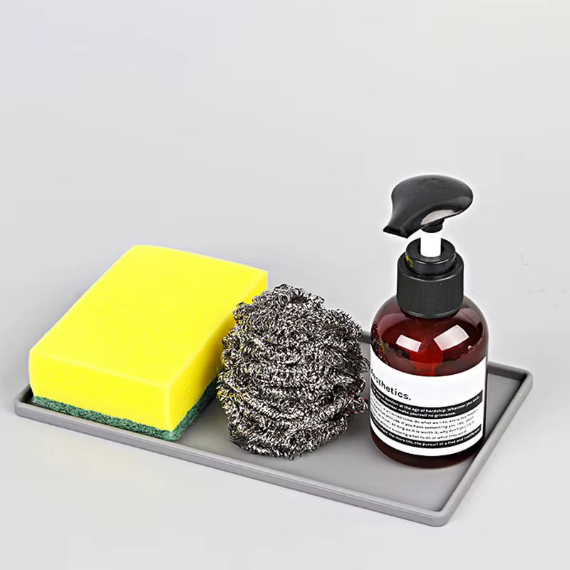 Quadratische Silikon-Schale als rutschfeste Ablage für Seife, Besteck oder Zubehör - Bild 3