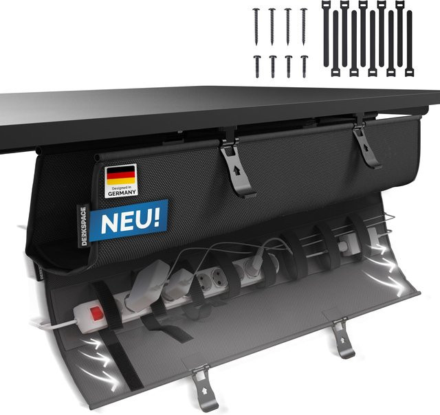 DESKSPACE Kabelwanne Schreibtisch Kabelkanal Schwarz Breite: 90 cm - Bild 1