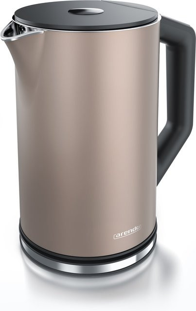 Arendo Wasserkocher aus Edelstahl mit Temperaturwahl 40 - 100°C und Anzeige, beige, 1,5 l - Bild 1