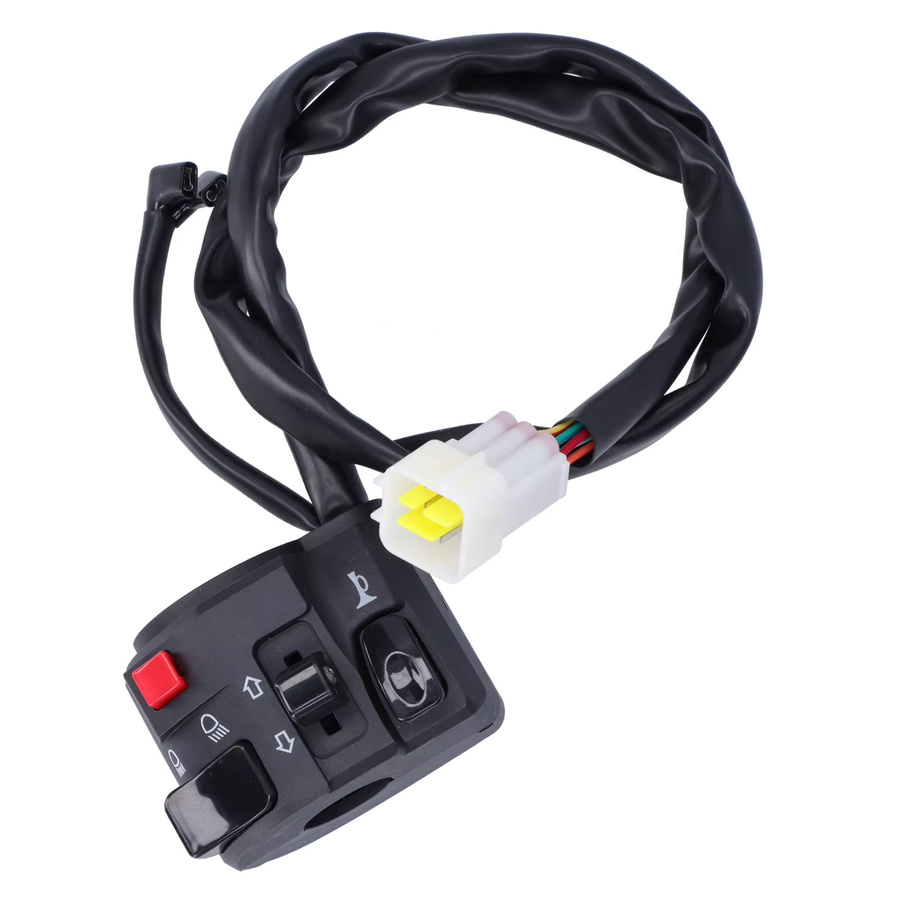 DOACT Lenkerschalter für Motorrad 7/8 Zoll mit Hupenknopf, Scheinwerfer- und Nebelscheinwerfer-Controller in Schwarz - Bild 6