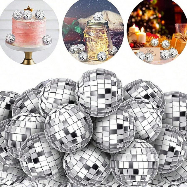 YOCITY 10er Set Mini Disco Kugel aus Glas in Silber für Party und Dekoration - Bild 1