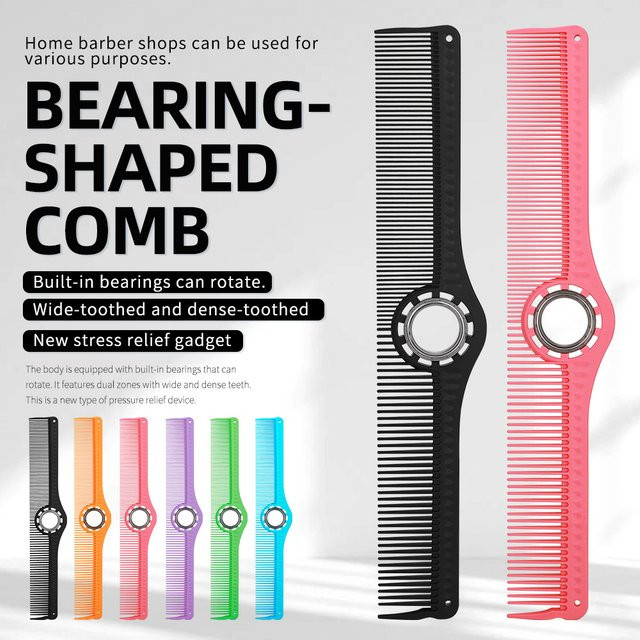 BARBERTOP Haarschneidekamm-Set, professioneller Entwirrkamm mit Metallring, Unisex - Bild 1