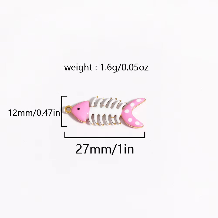 YUYAN Anhänger Fisch, Edelstahl, Emaille, Bunt, 40x8mm, Unisex - Bild 2