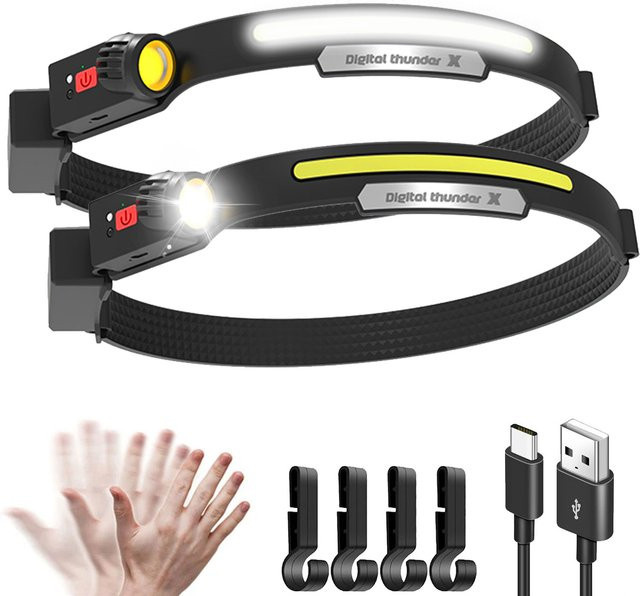 Heinast LED Außenflutlicht mit Bewegungssensor, wiederaufladbarer Induktions-Scheinwerfer in Schwarz, IPX4 wasserdicht für Garten, Camping und Angeln - Bild 1