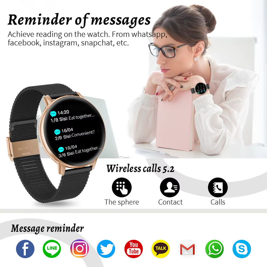 LIGE Smartwatch mit Herzfrequenz- und Schlafmonitor, Menstruationszyklus-Tracking und Schrittzähler, wasserdicht, Farbe: Grau - Bild 4