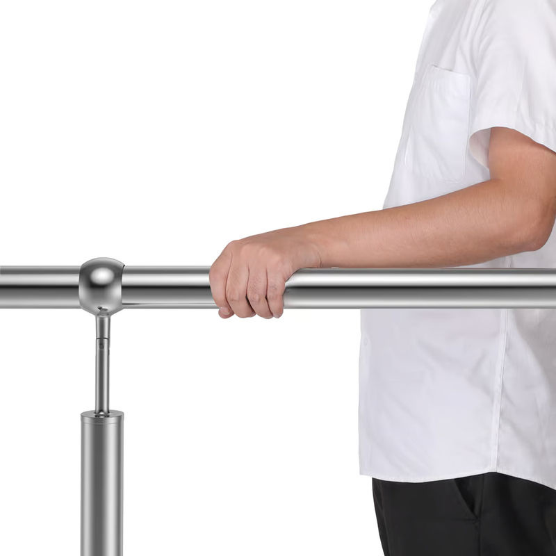 Monzana Eingangsgeländer aus Edelstahl in Silber, gebürstet, Breite: 150 cm, Höhe: 90 cm - Bild 2