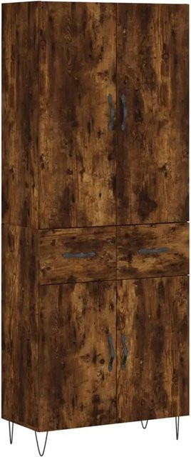 vidaXL Highboard Räuchereiche in Braun aus Holzwerkstoff und Metall, B/T/H: 69,5 x 34,0 x 180,0 cm - Bild 1