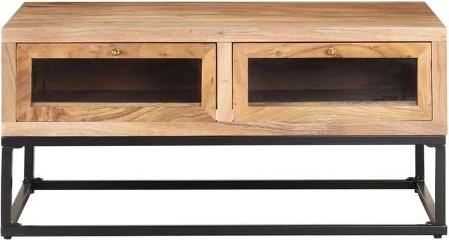 vidaXL Couchtisch aus Massivholz Akazie in Braun im Industrial Design B/T/H: 60 x 90 x 40 cm - Bild 1