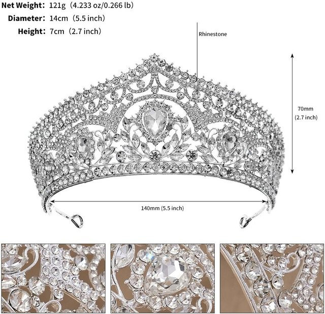 DIEZI Tiara Krone, Kristall, gray, Damen - Bild 1