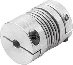 KIPP Metallbalgkupplung Gr. 10 aus Aluminium in Silber, D1: 5 mm, D2: 6 mm, L: 26 mm - Bild 1