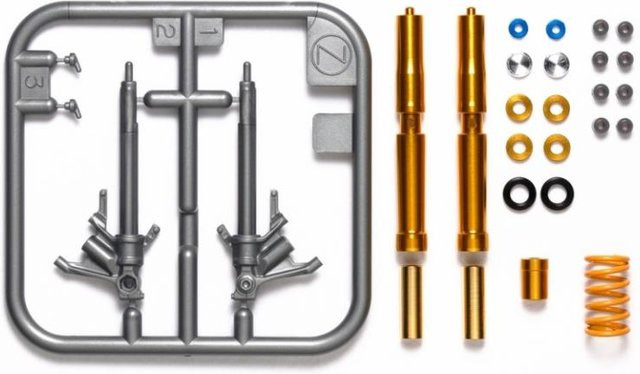 Tamiya Honda CBR 1000-RR-R Fireblade Gabel-Set, 1:12, Metall, Bunt / Mehrfarbig - Bild 1
