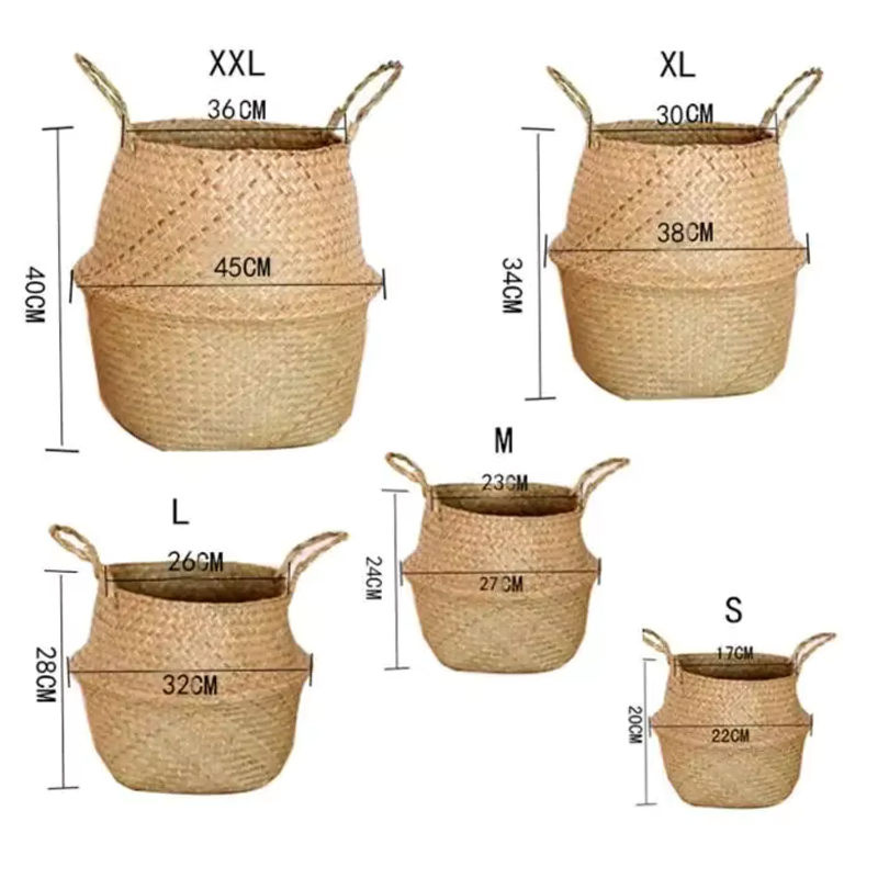 Hängender Weidenkorb aus Rattan in Beige als Blumentopf oder Aufbewahrungskorb - Bild 5