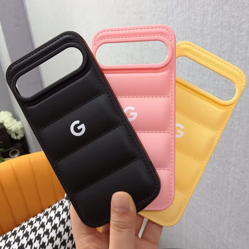 Stoßfeste Daunenjacken-Silikonhülle für Google Pixel 10 9 8 7 6 5 Pro XL A in Orange - Bild 1