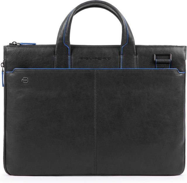 Piquadro Blue Square Special schmale und ausdehnbare Laptoptasche in Schwarz - Bild 1