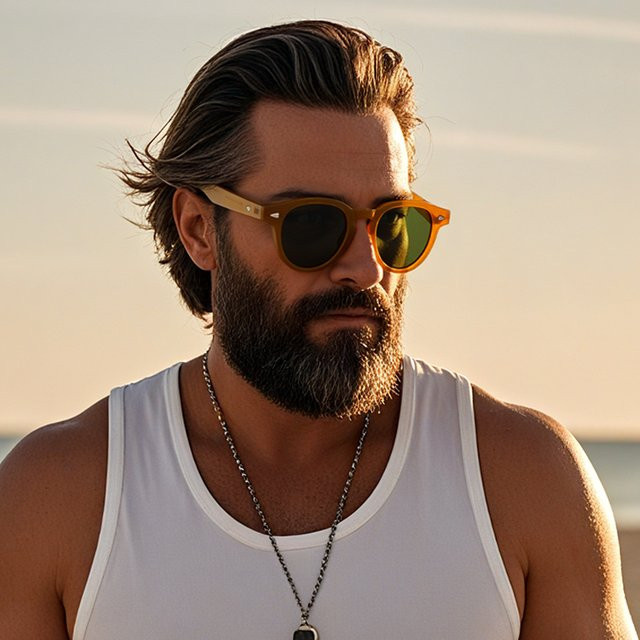Ah-Mee Sonnenbrille, rund, Vollrand, Kunststoff, Unisex - Bild 1