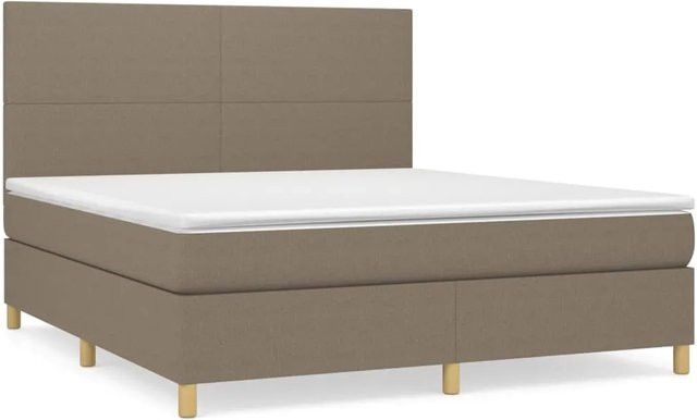 vidaXL Boxspringbett mit Matratze Hybrid-Design in Taupe, B/T/H: 160 x 200 x 128 cm - Bild 1