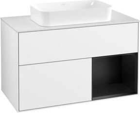 V&B Waschtischunterschrank Finion in Weiß lackiert, Breite: 100 cm, Tiefe: 60,3 cm - Bild 1