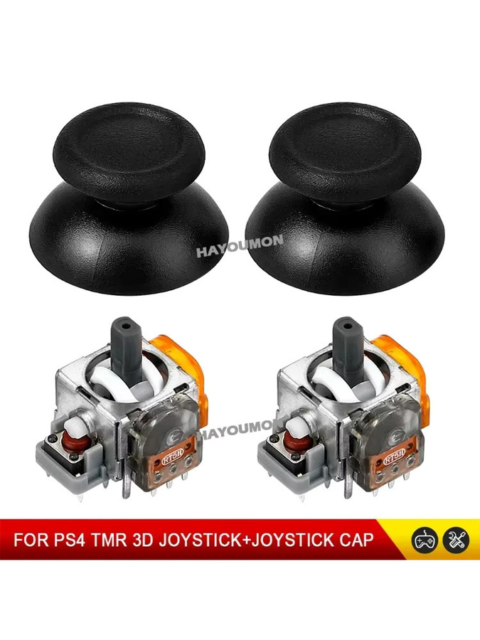 TMR Elektromagnetischer Joystick Ersatz für PS4-Controller, 3D Analog-Sensor Upgrade gegen Stick Drift, Schwarz - Bild 7