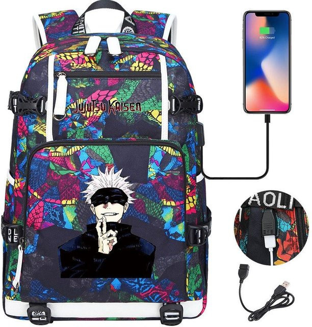 3-teiliges Schulrucksack-Set für Schüler aus Oxford-Stoff in Multicolour mit großem Fassungsvermögen, Schultasche und Federmäppchen, B/T/H: 47 x 30 x 15 cm - Bild 1