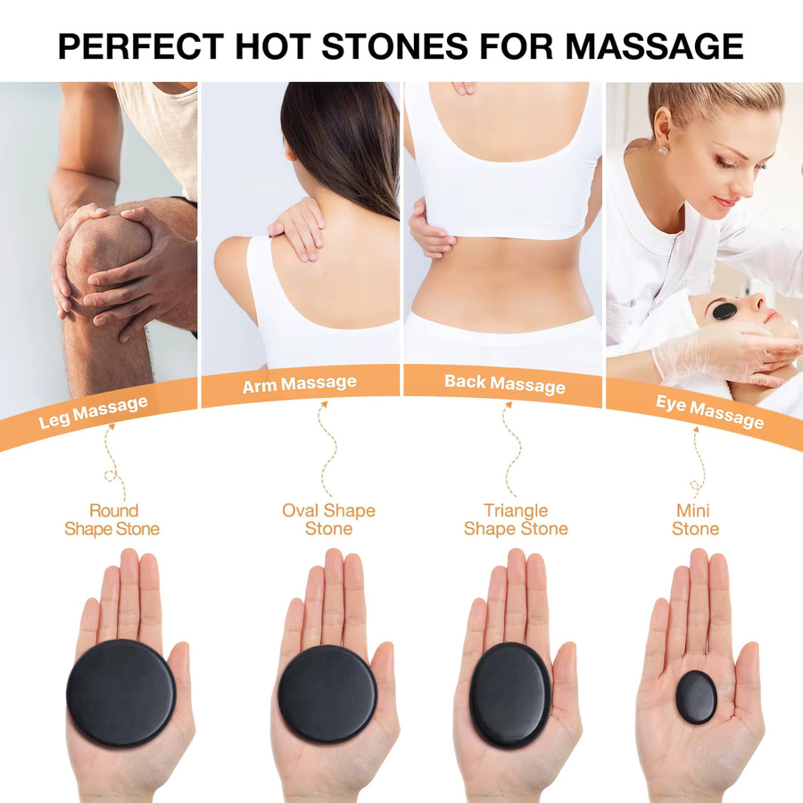 HolistHeal Hot Stone Massage Set, Schwarz, 33 g - Bild 4