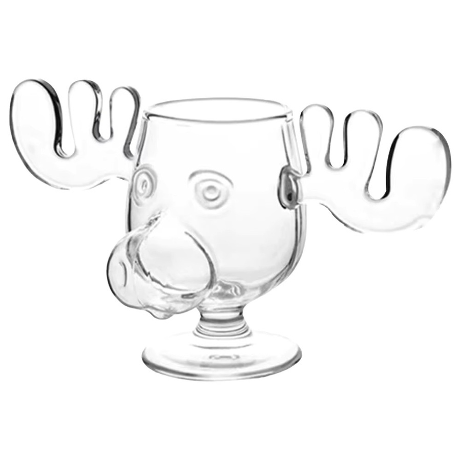 APWIKOGER Weihnachtstasse mit Rentierkopf aus Glas, transparent, 240 ml - Bild 2