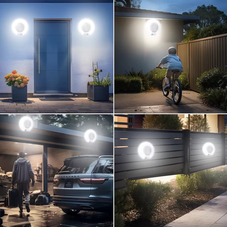 ZHIYU Solar LED Wandlampe mit 20 LEDs und Bewegungssensor, wasserdicht, Weiß, für Garten und Hof - Bild 6