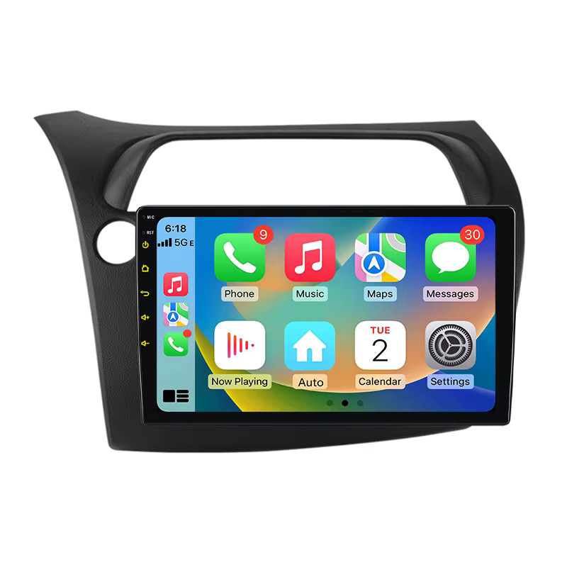 Junsun Android 15 Autoradio für Honda Civic Hatchback 2005-2011 mit 9 Zoll IPS-Bildschirm, kabelloses Apple CarPlay, Stereo-Multimedia-Videoplayer in Schwarz - Bild 7
