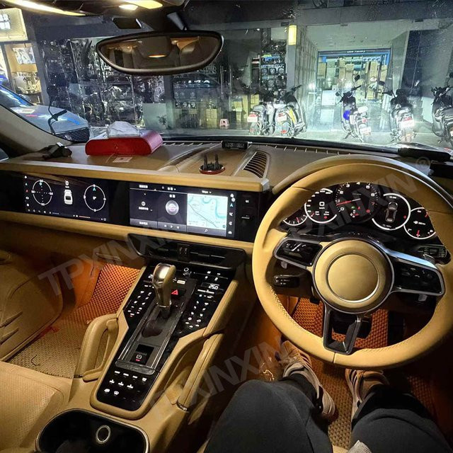 Aotsr Android 13 Infotainment-System für Porsche Cayenne 2011-2017 mit Dual 12,3 Zoll 4K HD Bildschirmen, Tachometer und Flugzeug-Schalthebel - Bild 1