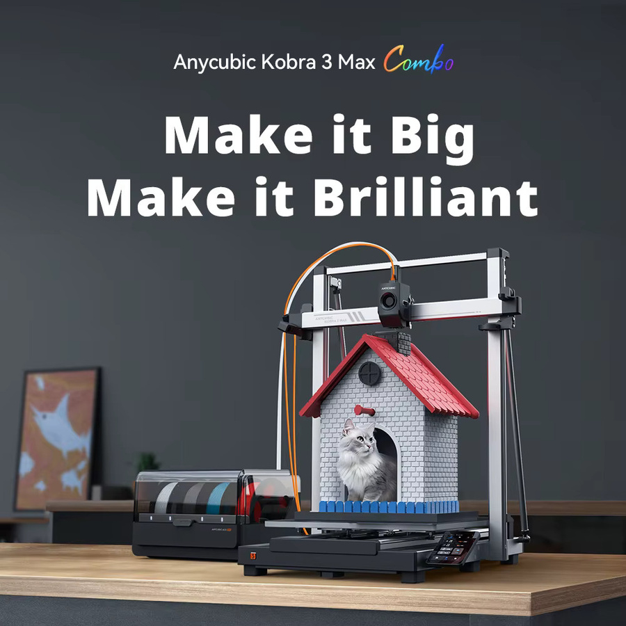 ANYCUBIC Kobra 3 Max Mehrfarbiger 3D-Drucker mit großer Baugröße, B/T/H: 500 x 420 x 420 cm, bis zu 600 mm/s Druckgeschwindigkeit und intelligenter APP-Steuerung - Bild 3