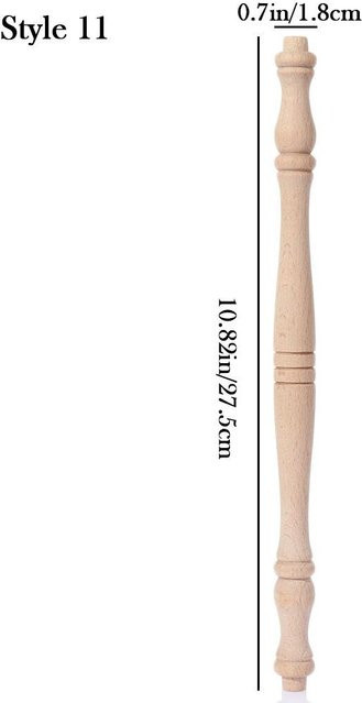 Massivholz Möbelbeine aus Gummiholz im europäischen Stil mit Schnitzmuster, Farbe: Braun - Bild 1