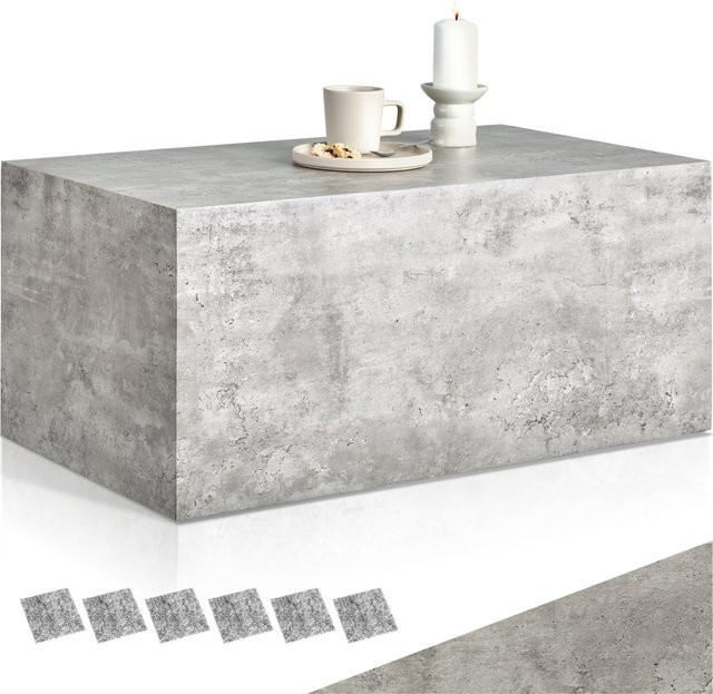 tectake Couchtisch Lasley in Betonoptik Grau, modernes Design aus MDF, B/T/H: 90 x 50 x 40 cm - Bild 1