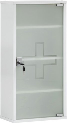 Schildmeyer Medizinschrank Wido in Braun mit Glastüren und internen Regalen, B/H/T: 34,3 x 71,4 x 19,6 cm - Bild 1