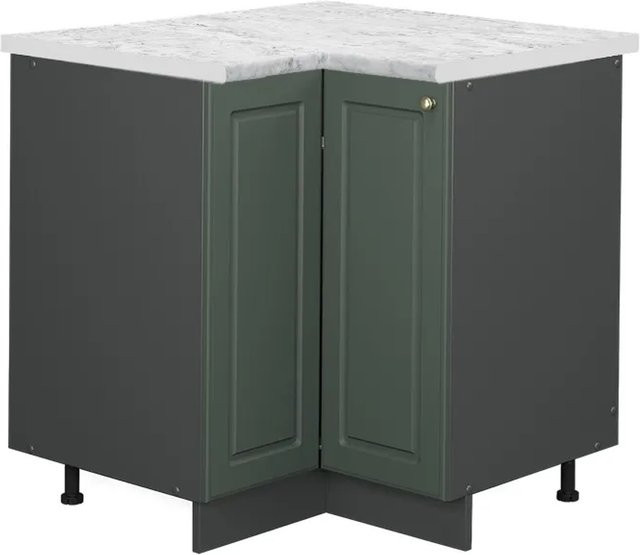 Vicco Eckunterschrank Fame-Line Landhausstil in Grün-Gold und Anthrazit mit Soft-Close-Türen, B/T/H: 80,5 x 60,0 x 82,0 cm - Bild 1