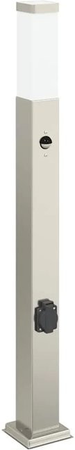 vidaXL Pollerleuchte aus Edelstahl mit Bewegungssensor und Steckdose, Silber, Höhe: 80 cm, IP44 - Bild 1