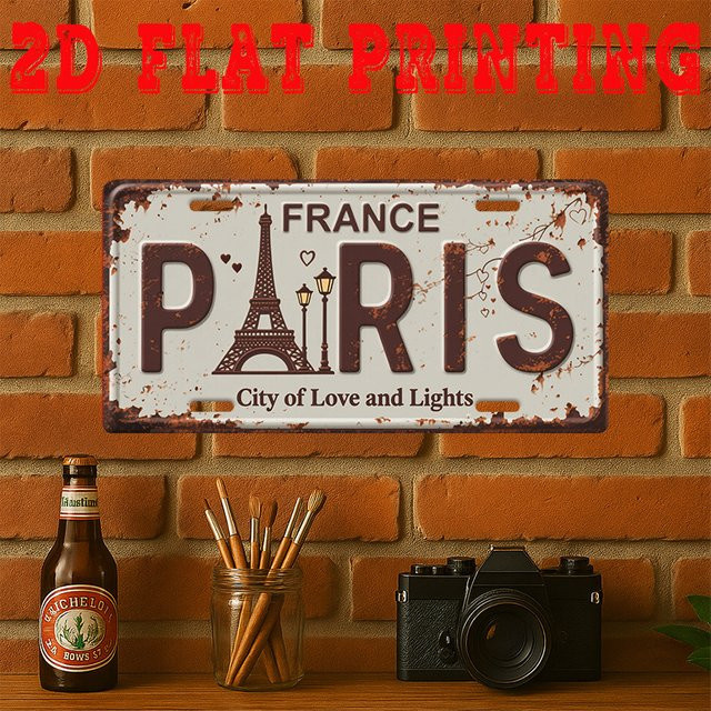 CIFBUY Vintage Paris Metallschild Eiffelturm Wanddekoration B: 30 cm, H: 15 cm - Bild 1