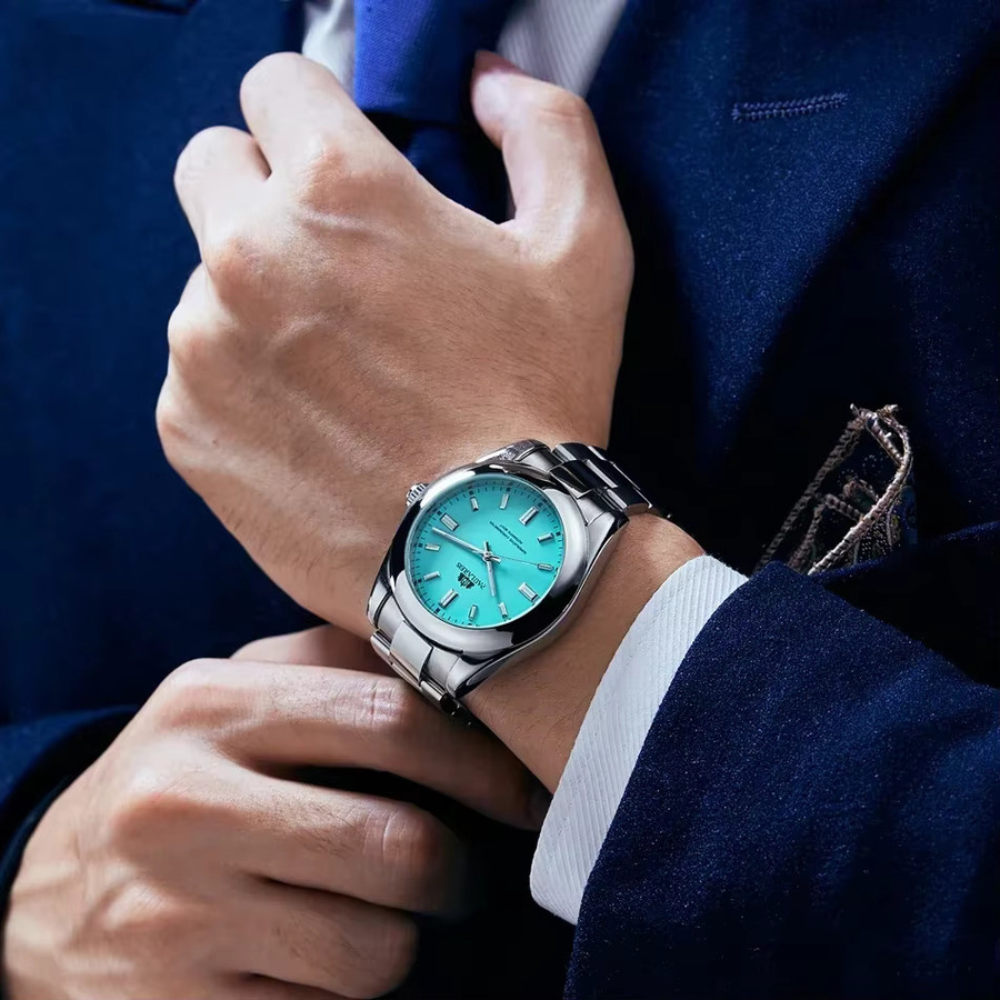 PAULAREIS P Armbanduhr Automatik, Edelstahl, Blau, 41 mm, Herren - Bild 5