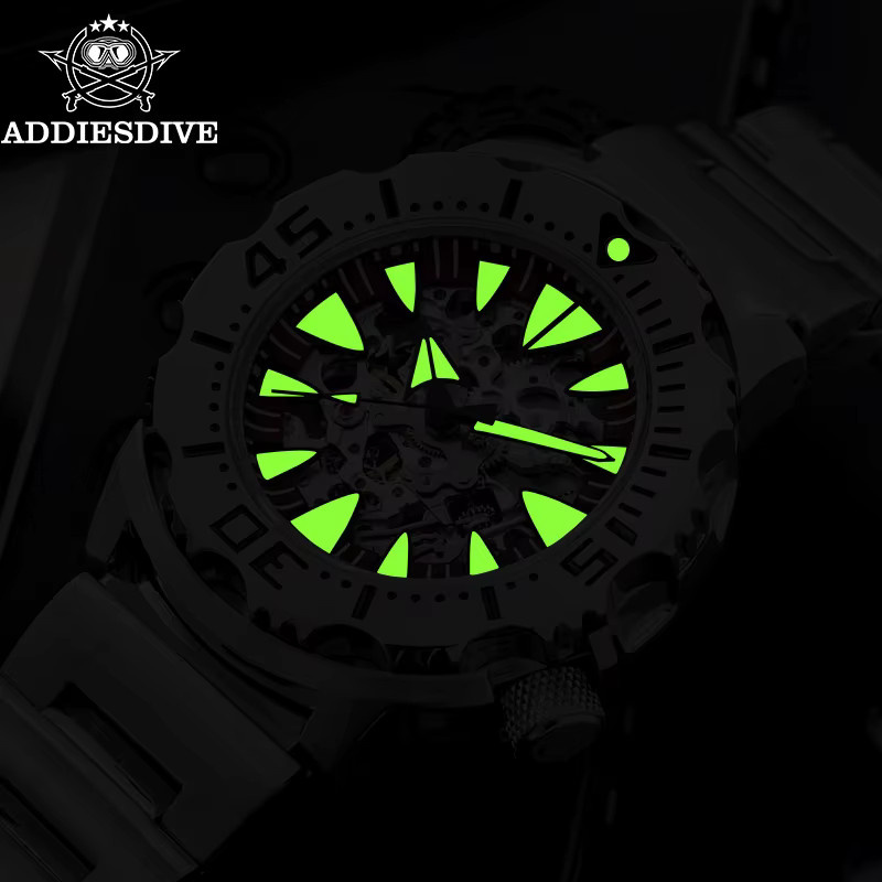 ADDIESDIVE Armbanduhr Edelstahl, mechanisches Uhrwerk, Saphirglas, Herren - Bild 5