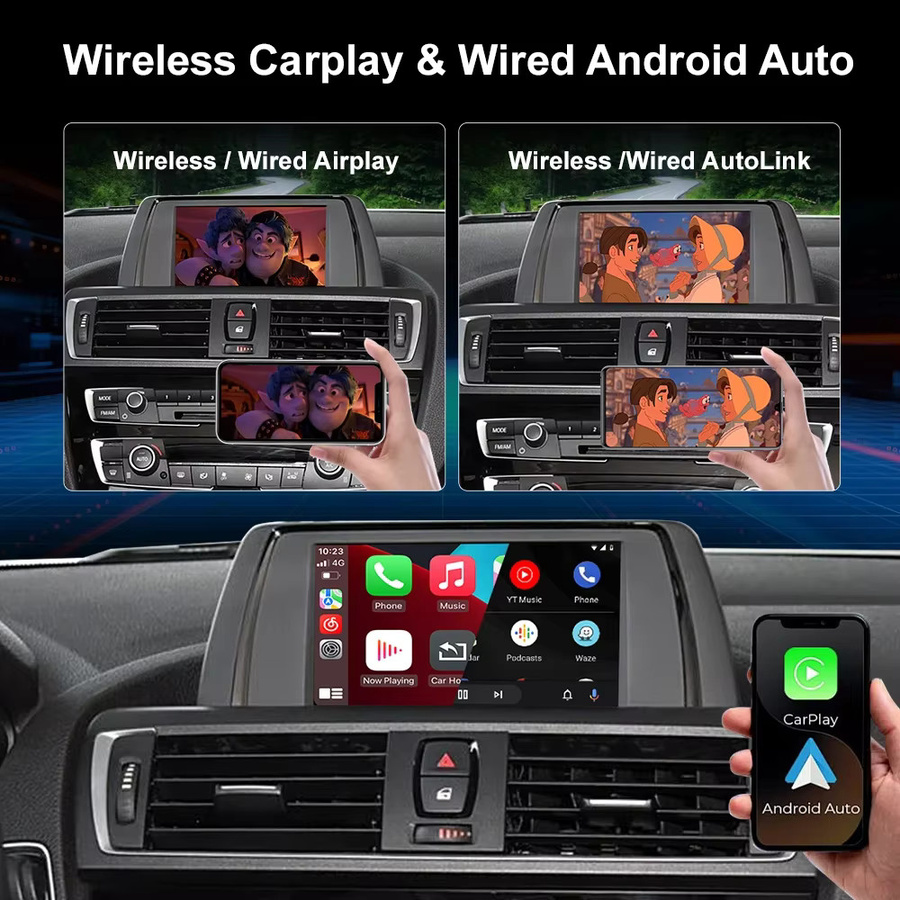 REEIIO Wireless CarPlay und Android Auto Adapter für BMW MINI NBT CIC Systeme, Schwarz, unterstützt AirPlay Spiegelung und Kameradisplay via Wi-Fi und Bluetooth - Bild 2