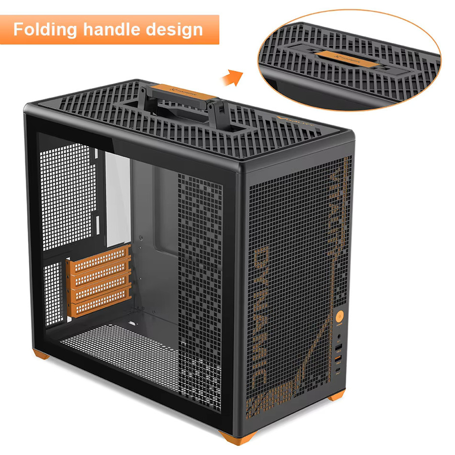Power Train P80 Open-Frame-Gehäuse für MATX und ITX Desktop-PCs in Weiß mit Unterstützung für 240mm Wasserkühlung - Bild 3