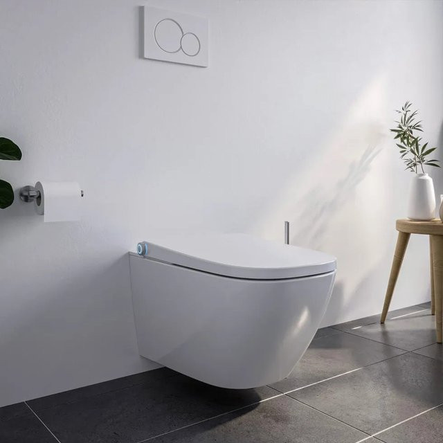 Bernstein Dusch-WC PRO+ 1104 Komplettanlage Eckig Weiß spülrandlos - Bild 1