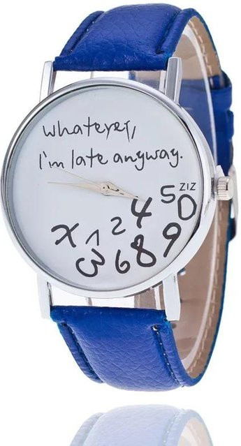 MOONBIFFY Armbanduhr, Quarz, rundes Zifferblatt, blau, Leder, Damen - Bild 1