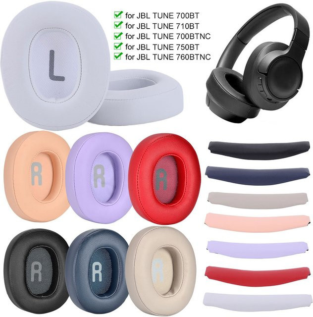 JBL Ersatz-Ohrpolster aus Memory Foam und Proteinleder in Blau für Tune 700BT, 750BTNC und 760BTNCN - Bild 1