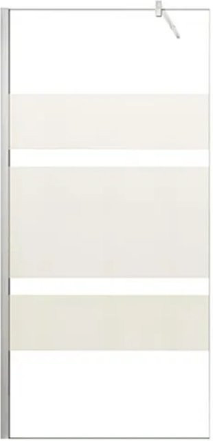 Duschparadies Walk-in Dusche mit Nano-Glas und Stabilisator, B/H: 110 x 190 cm, teil-satiniert und verchromt - Bild 1