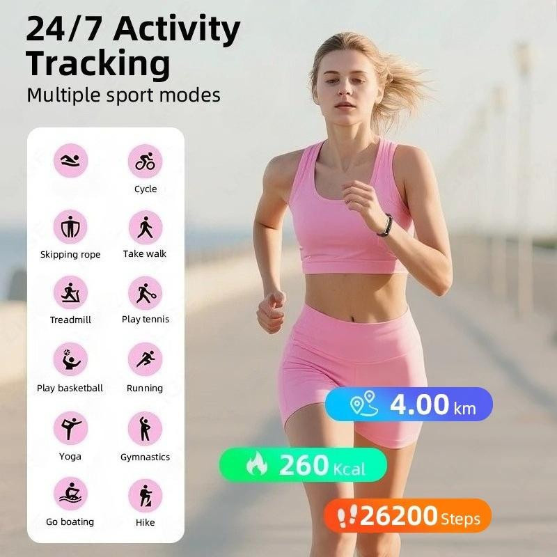 SACOSDING Smart Armband Fitness Tracker mit Herzfrequenzmessung, Schlaftracker und SpO2-Messung, Bluetooth, Unisex, Schwarz/Silber - Bild 3