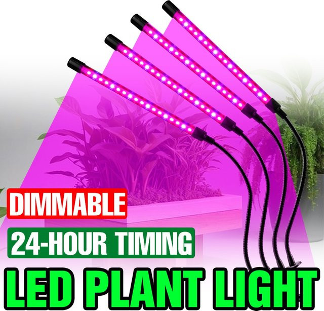 NJHIKG Dimmbare LED Vollspektrum-Pflanzenlampe mit USB-Anschluss in Schwarz - Bild 1